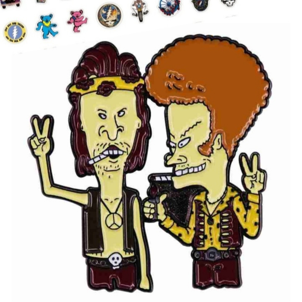Beavis and Butt-head Hippie pin, MTV Beavis and Butt-head 420 enamel pin